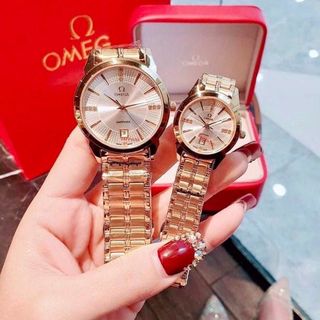 ĐỒNG HỒ NAM NỮ CAO CẤP OMAGE DÂY THÉP MÁY NHẬT MẶT SAPHIRE LẺ SIZE