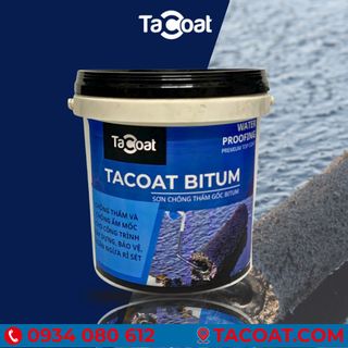 [18 KG] Sơn Chống Thấm Bể Cá, Mái Tôn, Sàn Nền trước khi lát gạch - Sơn chống thấm gốc Bitum - TACOAT BITUM