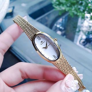 ĐỒNG HỒ NỮ CHÍNH HÃNG FUNMEI FL2147 MẶT OVAN DÂY LƯỚI THÉP FULLBOX TEM