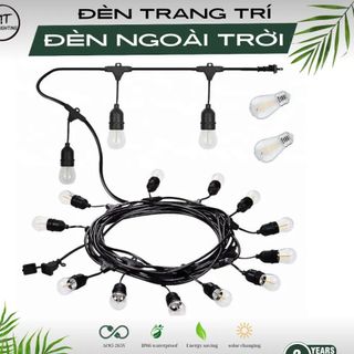 DÂY ĐÈN CHỐNG NƯỚC G50 BÓNG TRONG SÁNG VÀNG DÀI 5M 10 BÓNG