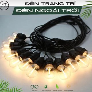 DÂY ĐÈN CHỐNG NƯỚC G50 BÓNG TRONG SÁNG VÀNG DÀI 5M 10 BÓNG