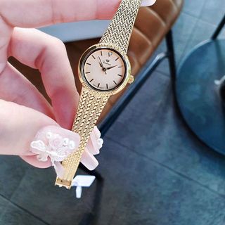 ĐỒNG HỒ NỮ CHÍNH HÃNG VINTAGE FUNMEI FL2148 MẶT TRÒN MINI DÂY LƯỚI FULLBOX TEM