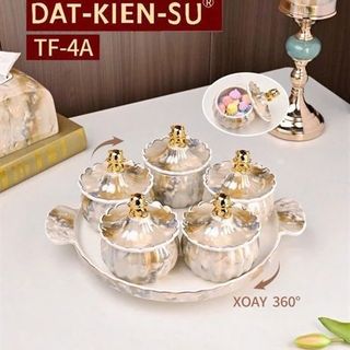 Sứ - Khay Mứt Sứ Vân Đá Cao Cấp TF-4A ( THÙNG 10B )