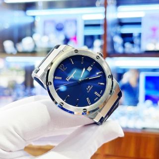 SALE TỐT ĐỒNG HỒ NAM MÁY THUỴ SALVATHORE XANH NAVY DÂY DA FULLBOX