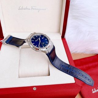 SALE TỐT ĐỒNG HỒ NAM MÁY THUỴ SALVATHORE XANH NAVY DÂY DA FULLBOX