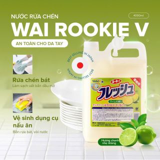 Nươc rửa chén, tẩy bồn cầu, lau sàn Wai RookieV 4L
