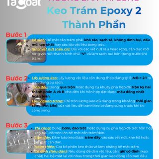 (1,5KG) TACOAT 1401 Keo Trấm Epoxy 2 Thành Phần - Xử Lý Vết Nứt, Gia Cố Các Mối Nối Bê Tông