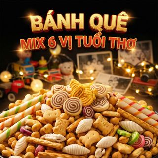 BÁNH QUÊ MIX 6 VỊ TUỔI THƠ NGẬP TRÀN KỶ NIỆM 500G - WINNIE HOUSE
