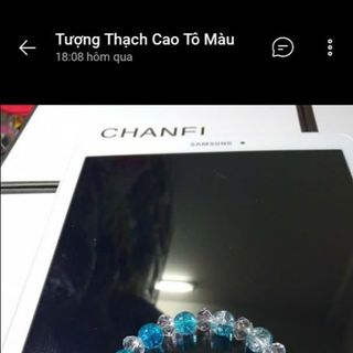 Vòng tay phong thủy đá tuyết xanh biển mix hạt nhe