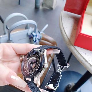 ĐỒNG HỒ NAM CAO CẤP ÔMAGE SEAMASTER MÁY CƠ ĐEN DÂY THÉP VÀ SILICON