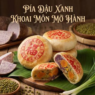 BÁNH PÍA ĐẬU XANH KHOAI MÔN MỠ HÀNH - NGON NHƯ MƠ 600G - WINNIE HOUSE