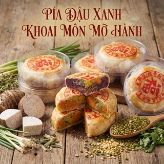 BÁNH PÍA ĐẬU XANH KHOAI MÔN MỠ HÀNH - NGON NHƯ MƠ 600G - WINNIE HOUSE