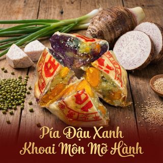 BÁNH PÍA ĐẬU XANH KHOAI MÔN MỠ HÀNH - NGON NHƯ MƠ 600G - WINNIE HOUSE