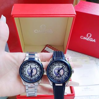 ĐỒNG HỒ NAM CAO CẤP ÔMAGE SEAMASTER MÁY CƠ ĐEN DÂY THÉP VÀ SILICON