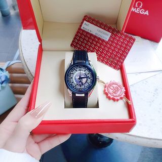 ĐỒNG HỒ NAM CAO CẤP ÔMAGE SEAMASTER MÁY CƠ ĐEN DÂY THÉP VÀ SILICON