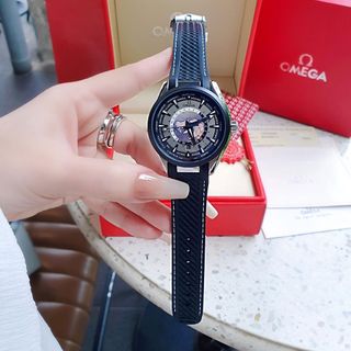 ĐỒNG HỒ NAM CAO CẤP ÔMAGE SEAMASTER MÁY CƠ ĐEN DÂY THÉP VÀ SILICON