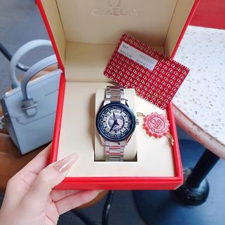 ĐỒNG HỒ NAM CAO CẤP ÔMAGE SEAMASTER MÁY CƠ ĐEN DÂY THÉP VÀ SILICON