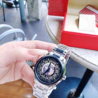 ĐỒNG HỒ NAM CAO CẤP ÔMAGE SEAMASTER MÁY CƠ ĐEN DÂY THÉP VÀ SILICON