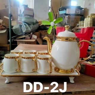 Bộ ấm chén sứ kèm khay cao cấp phong cách Bắc Âu hiện đại..