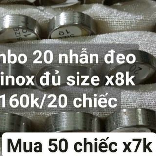 Nhẫn inox nhiều size nhé nhẫn đeo tay inox nam nữ