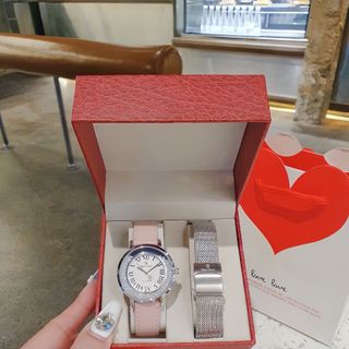 XẢ KHO SET ĐỒNG HỒ CAO CẤP RODAL CROW DÂY DA TẶNG KÈM DÂY LƯỚI