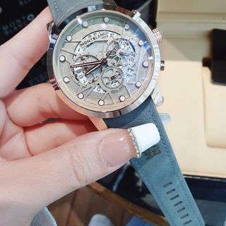 SALE NHANH ĐỒNG HỒ NAM TRUNG CẤP MONBLAN DÂY DA MẶT CHONOGRAP CHẤM TRẮNG
