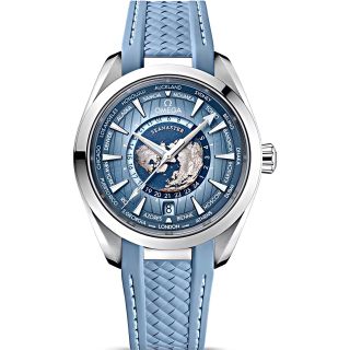 ĐỒNG HỒ NAM CAO CẤP ÔMAGE SEAMASTER MÁY CƠ XANH NHẠT DÂY THÉP VÀ SILICON