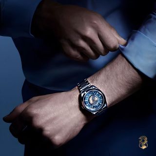 ĐỒNG HỒ NAM CAO CẤP ÔMAGE SEAMASTER MÁY CƠ XANH NHẠT DÂY THÉP VÀ SILICON