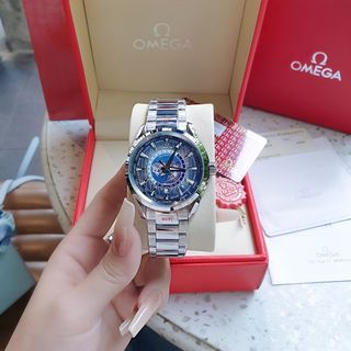 ĐỒNG HỒ NAM CAO CẤP ÔMAGE SEAMASTER MÁY CƠ XANH NHẠT DÂY THÉP VÀ SILICON