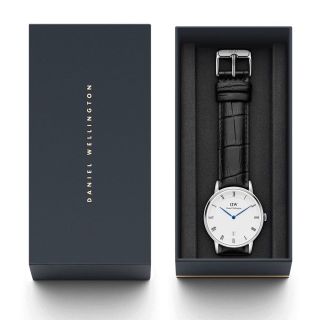 ĐỒNG HỒ NAM NỮ CAO CẤP DANIEL W DAPPER DÂY DA KIM XANH CÓ LỊCH FULLBOX HỘP NƠ