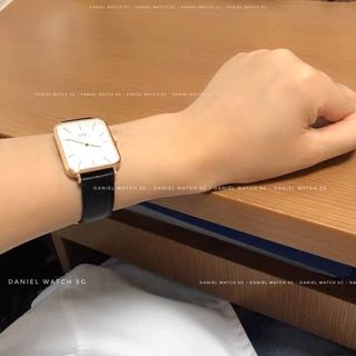 SIÊU SALE ĐỒNG HỒ CAO CẤP D WELLINGTON MẶT CHỮ NHẬT DÂY DA VÀ LƯỚI SIZE LỚN