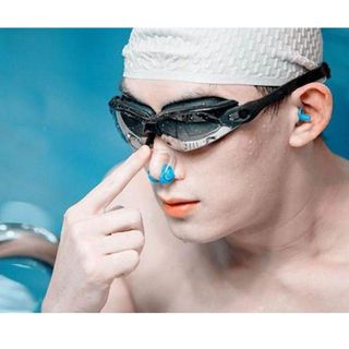 Bộ  Combo KẸP MŨI +NHÉT TAI  hiệu Conquest Bằng Silicone mền ngăn nước vào tai và mũi  khi đi bơi