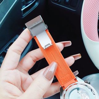 XẢ RẺ ĐỒNG HỒ NAM TRUNG CẤP ÔMAGE CƠ DÂY CAO SU MÀU CAM