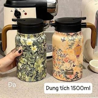 ÂGN Ấm Giữ Nhiệt Hoa Văn 1500ml Họa Tiết (THÙNG 30C)