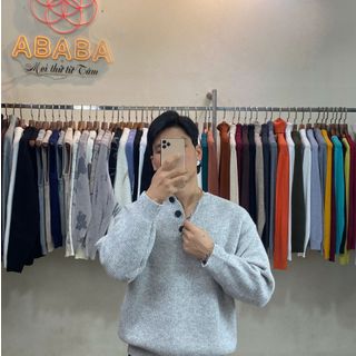 Áo Len Nam Cổ Henley hàng QC cao cấp Dày Size M L XL XXL 3XL Hà Đinh - HENLEY-F68118