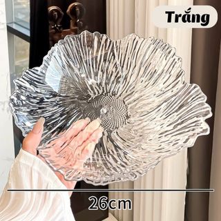 Đĩa Thủy Tinh Trắng Lá Sen ( THÙNG 36C )