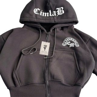 Áo Khoác Lửng Nón In Chữ Cimlab - Thun Nỉ Xuất Khẩu Đầy Phong Cách