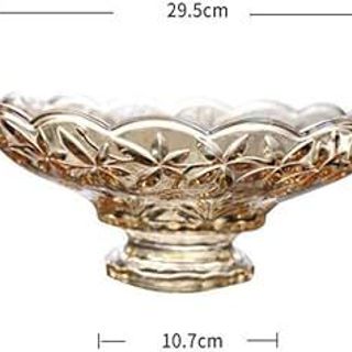 Đĩa Thủy Tinh Vàng Chân Bồng 32cm (THUNG 6C)