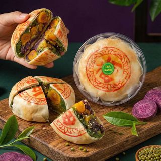 BÁNH PÍA TRÀ XANH KHOAI MÔN MỠ HÀNH SIÊU TO KHỔNG LỒ - WINNIE HOUSE