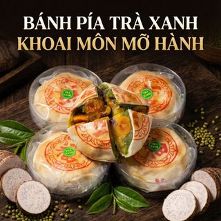 BÁNH PÍA TRÀ XANH KHOAI MÔN MỠ HÀNH SIÊU TO KHỔNG LỒ - WINNIE HOUSE