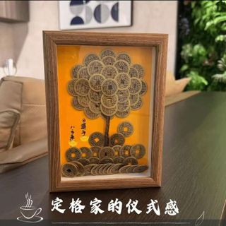 Khung ảnh Cây Đồng Tiền Phát tài Handmade , tượng trung cho sự tài lộc , may mắn . bộ quà tặng phong thủy ( Hàng Gía Tận Xưởng )