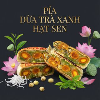 BÁNH PÍA DỪA TRÀ XANH HẠT SEN TINH HOA TRUYỀN THỐNG KẾT HỢP HIỆN ĐẠI 600G - WINNIE HOUSE