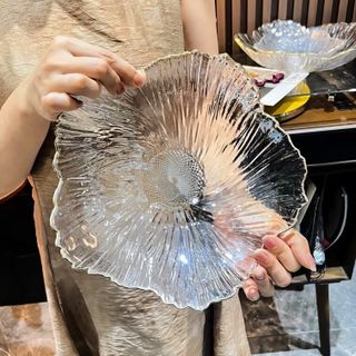 Đĩa Thủy Tinh Trắng Lá Sen ( THÙNG 36C )