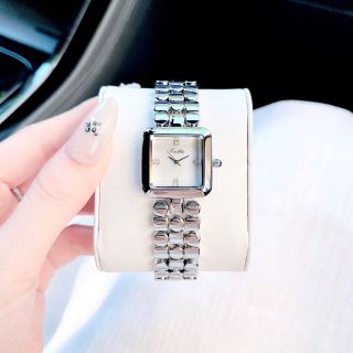 ĐỒNG HỒ NỮ CHÍNH HÃNG SCOTTE DÂY THÉP BẠC MẶT VUÔNG XÀ CỪ FULLBOX