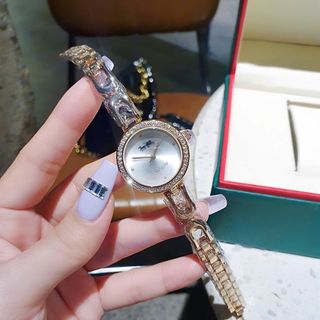 XẢ KHO ĐỒNG HỒ NỮ THỜI TRANG COATH LẮC TRÒN HỒNG MẶT TRẮNG