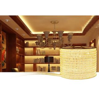 ĐÈN LED DÂY 2835 HAI HÀNG SÁNG VÀNG DÀI 100M