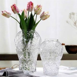 Lọ Hoa Thuỷ Tinh Hoa Nổi 18x26cm (THÙNG 12C)