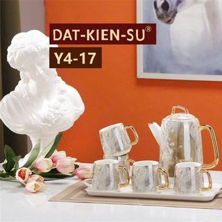 Bộ Bình Cốc Sứ, Bộ Ấm Chén Vân Đá Y4-17 (THÙNG 12B)