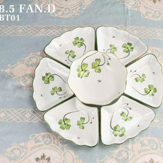 BỘ BÁT ĐĨA SÀNH SỨ HOA MẶT TRỜI 7 MÓN