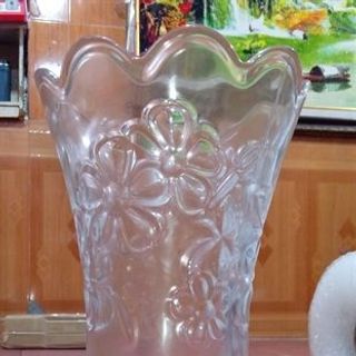 Lọ Hoa Thủy Tinh Hoa Loe Trắng 30cm (THÙNG 12C)